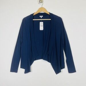 Splendid Cardigan Girls 14 Navy Open Front Draped Basics Preppy Minimalist NEW